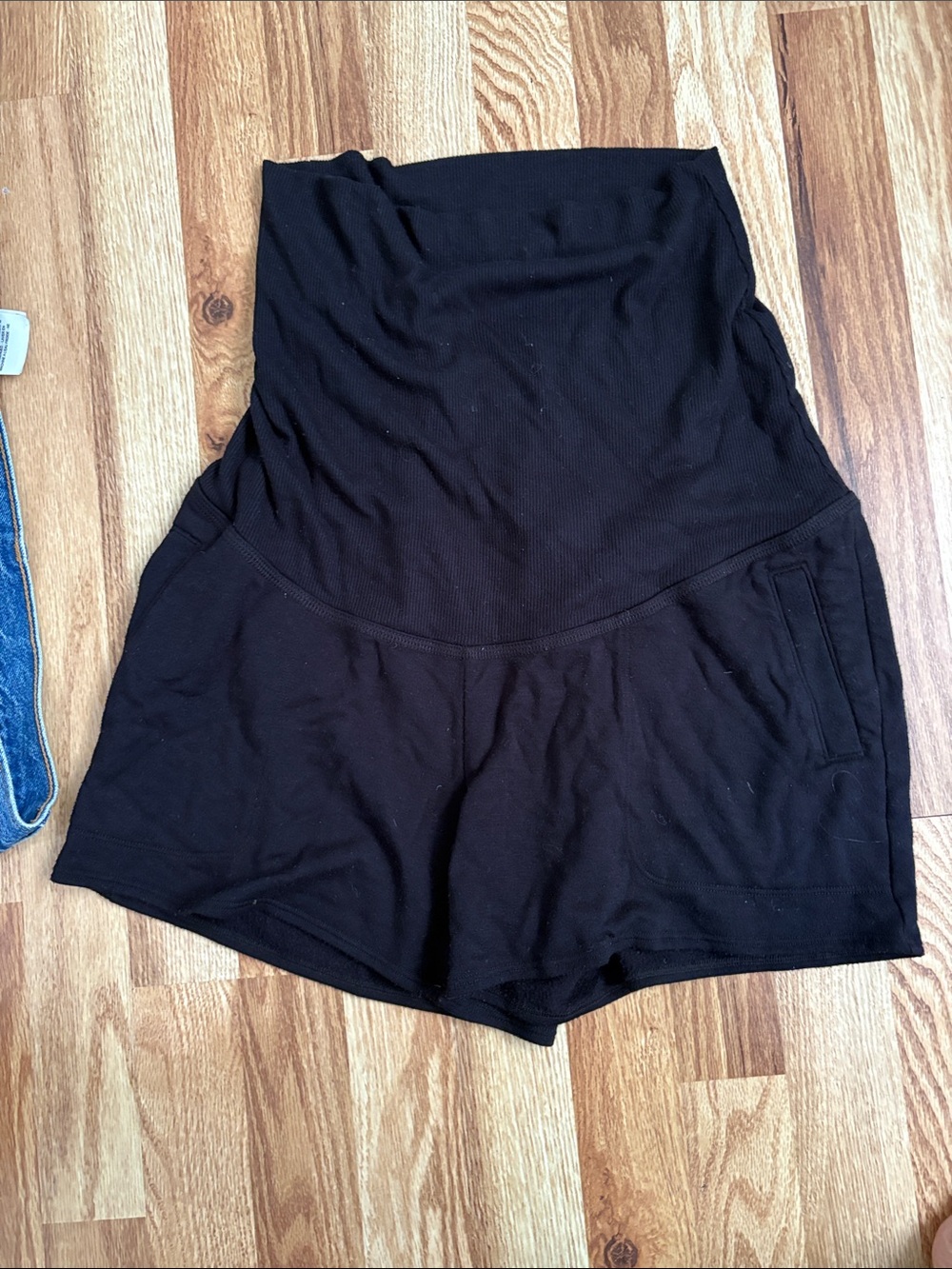Beyond the bumpHigh-Waist Black Maternity/Nursing Shorts